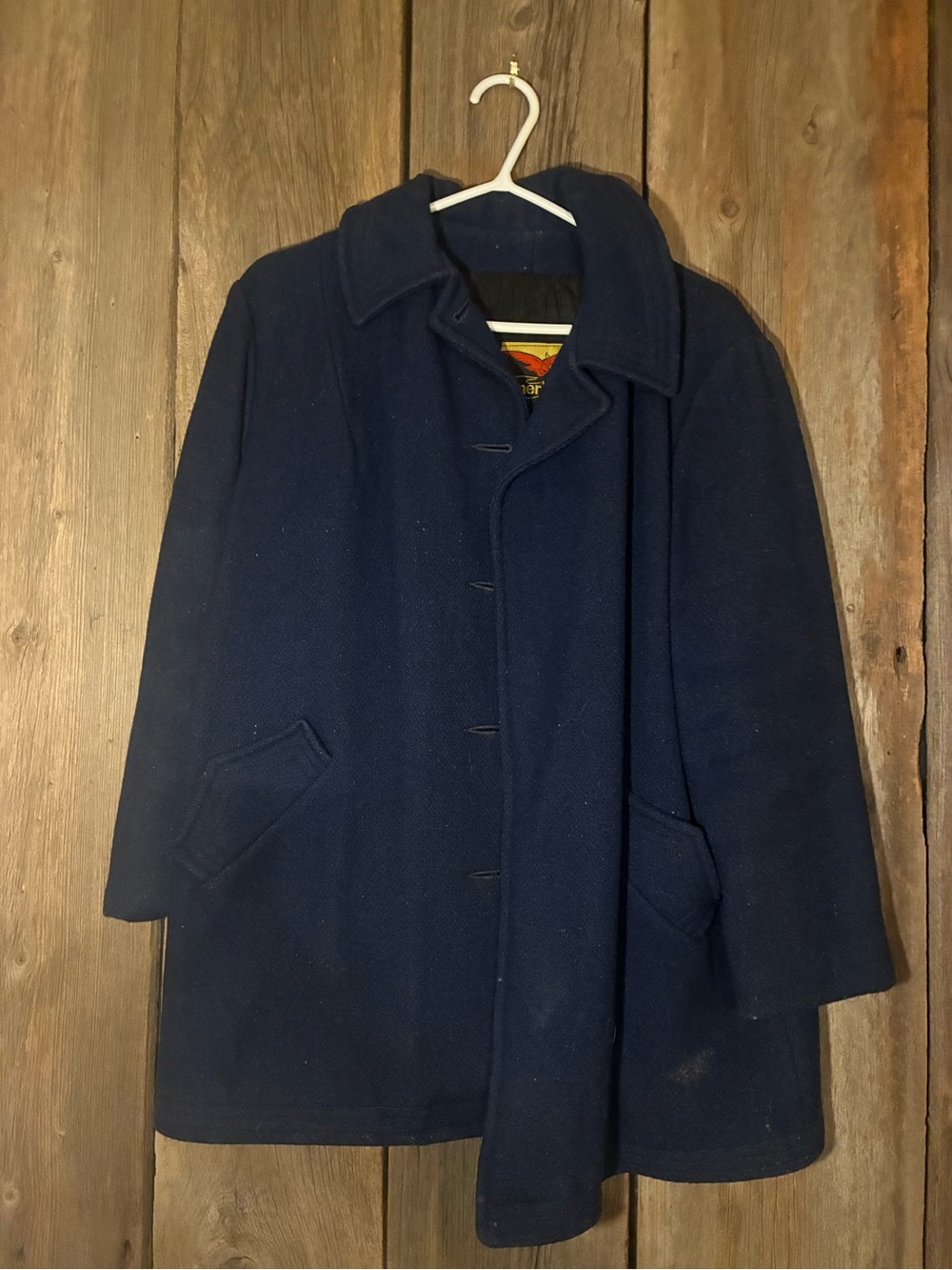 Vintage Americana Red Eagle Label Navy Wool Jacket M